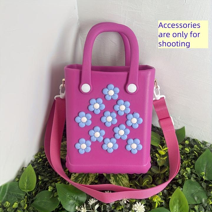 Actual product image Only-Bags.Store 1 Stück Mini-Strandtasche mit austauschbarem Schulterriemen - farbenfroher Sommerrucksack für