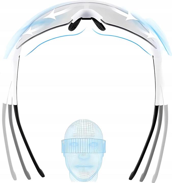 Actual product image Rockbros Cycling Glasses Photochromic with UV Protection and Corrective Insert - White (White, Photochromatic)