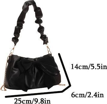 Immagine prodotto Only-Bags.Store Chic bow shoulder bags, monochrome bags with magnetic closure and polyester lining