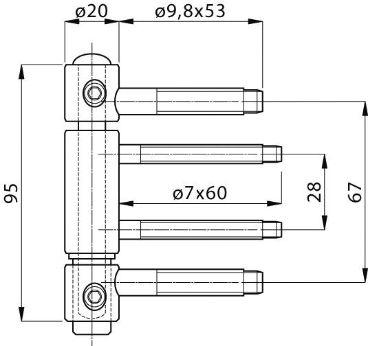 Actual product image Anuba Front door hinges Top 320 Lift
