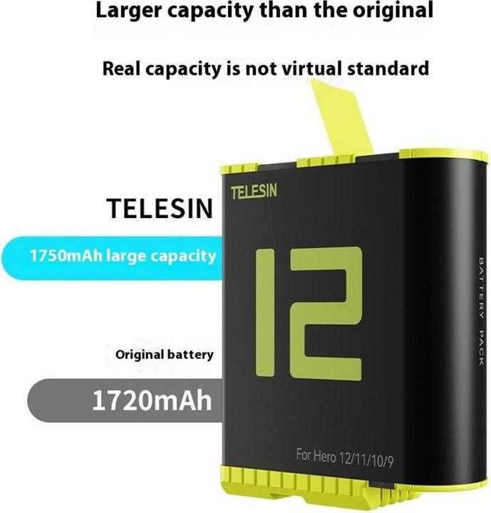 Actual product image Telesin GP-BTR-901-B (GoPro Hero 9, GoPro Hero 10, GoPro Hero 11, GoPro Hero 12)