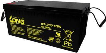 Kung Long WPL200-12N 12V 200 Ah C10 lead-acid battery AGM Longlife 10-12 years (12 V, 200000 mAh)