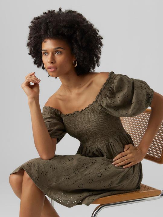 Produktbild Vero Moda Gesmoktes Broderie Anglaise Minikleid (XS)