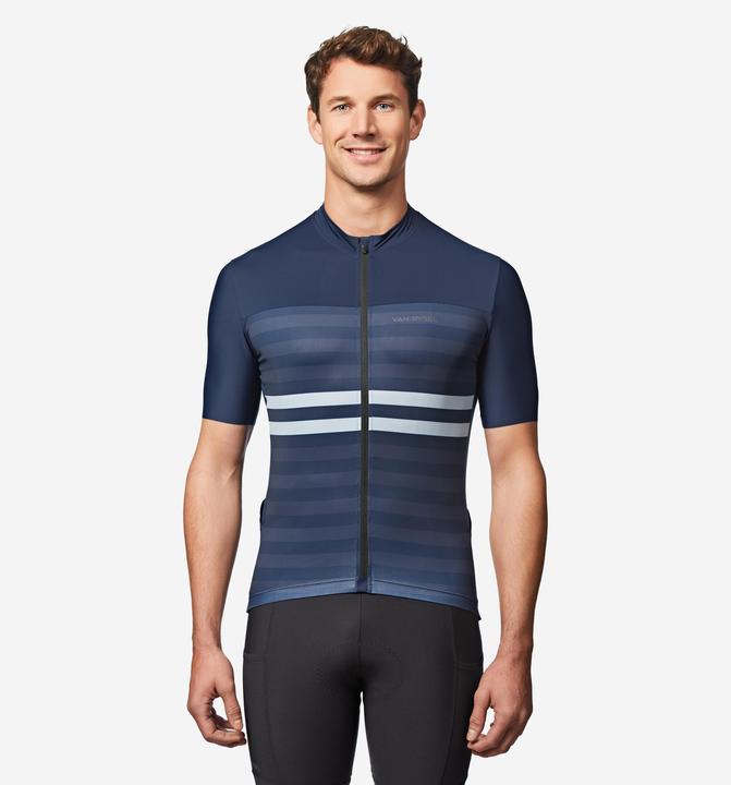 Image du produit Van rysel Maillot vélo route manches courtes été ajusté homme - EDR 2 bleu marinière (M)