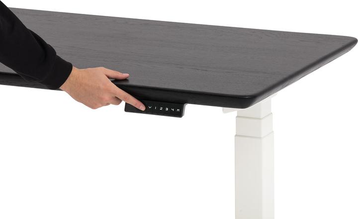 Actual product image Oakywood Standing Desk wooden table with height adjustment - solid wood - Black / 160x80 / White - (160 x 80 cm)