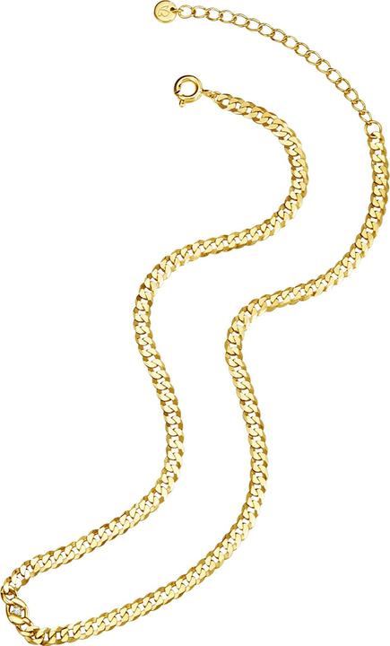 Immagine prodotto Glanzstücke München Catena da donna in argento sterling con zirconi in oro giallo 37,0 cm + 5,0 cm di estensione - 15802 (Argento, 37 - 42 cm)