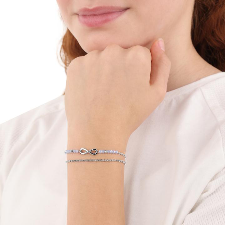 Produktbild S.Oliver Armschmuck für Mädchen, Edelstahl, Glas | Infinity (16 cm, Edelstahl)
