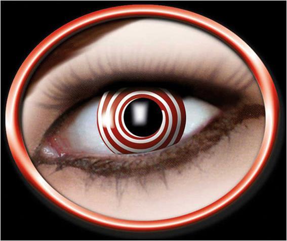 Productafbeelding Fantasy Eyes Contactlenzen rode spiraal (rood/wit)