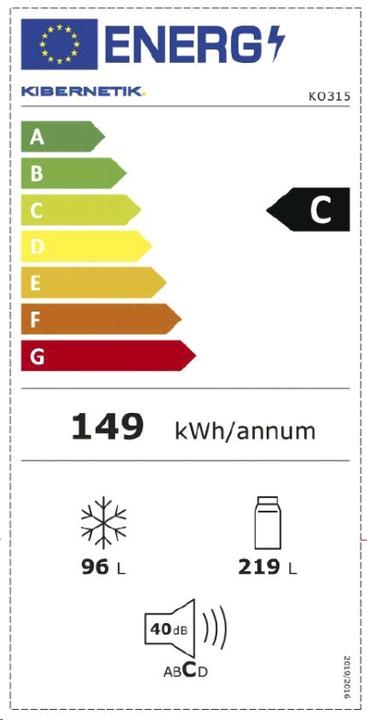 Energie-Label Kibernetik Kühl-Gefrierkombination C9470315 (315 l)