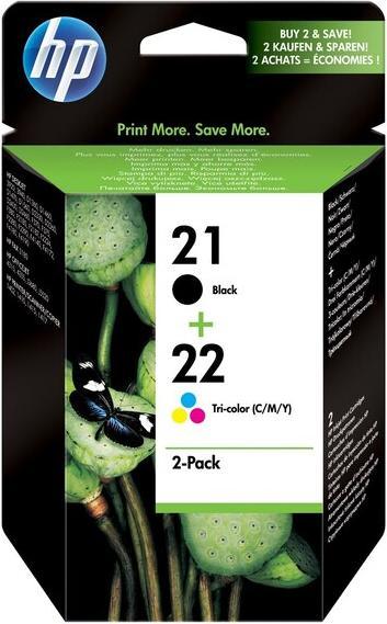 Image du produit HP 21/22 Combo Pack - 2-Pack - Noir, Couleur (Cyan, Magenta, Jaune) (M, CF, C, Y)