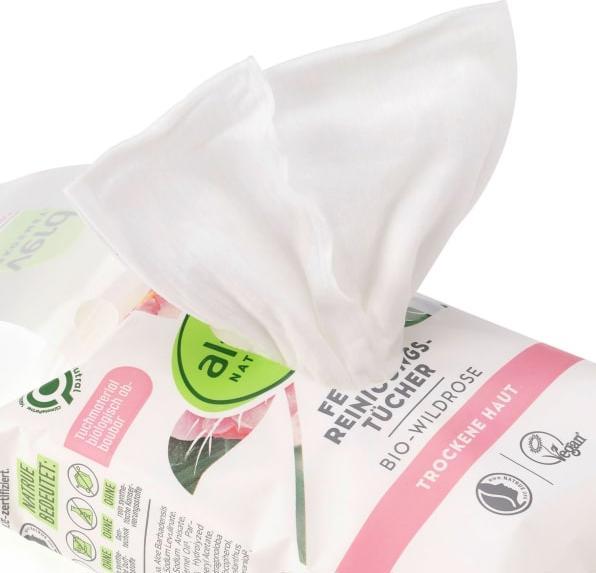 Image du produit dm alverde Lingettes nettoyantes à la rose sauvage bio (Chiffons de nettoyage)