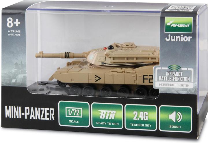 Immagine prodotto Amewi Mini carro armato Abrams con funzione di battaglia IR 1:72 RTR (RTR pronto all'uso)