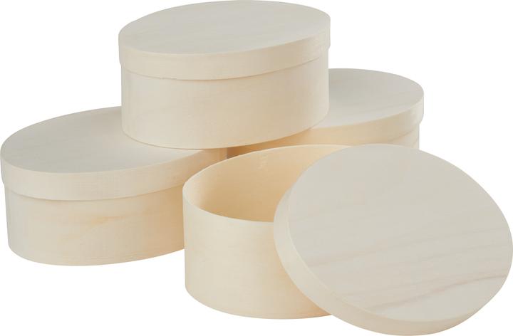 Produktbild VBS Spanschachtel "Oval", 12 x 9 cm, H 5 cm, 4 Stück