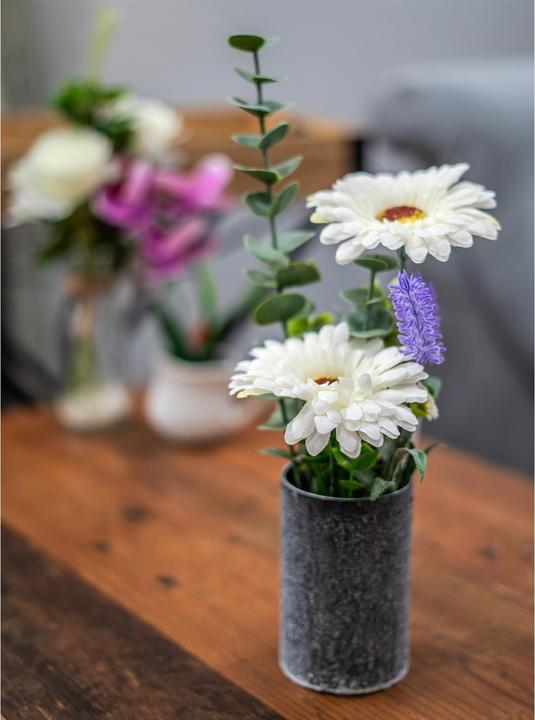 Produktbild NTK-Collection Kunstblume weisse Gerbera in Vase (36 cm)