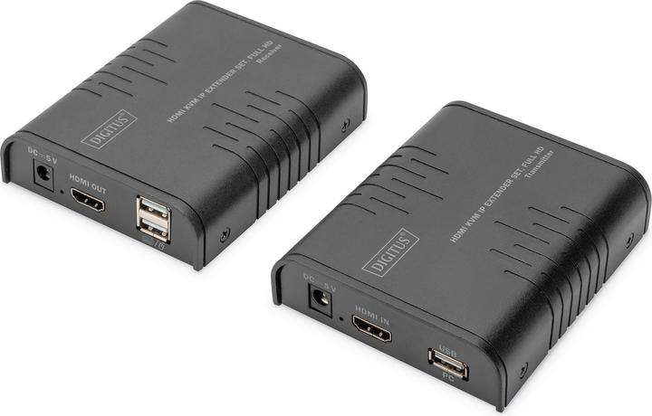 Produktbild Digitus IP KVM Extender Set, 120 m Punkt-zu-Multipunk, 1080p/60Hz