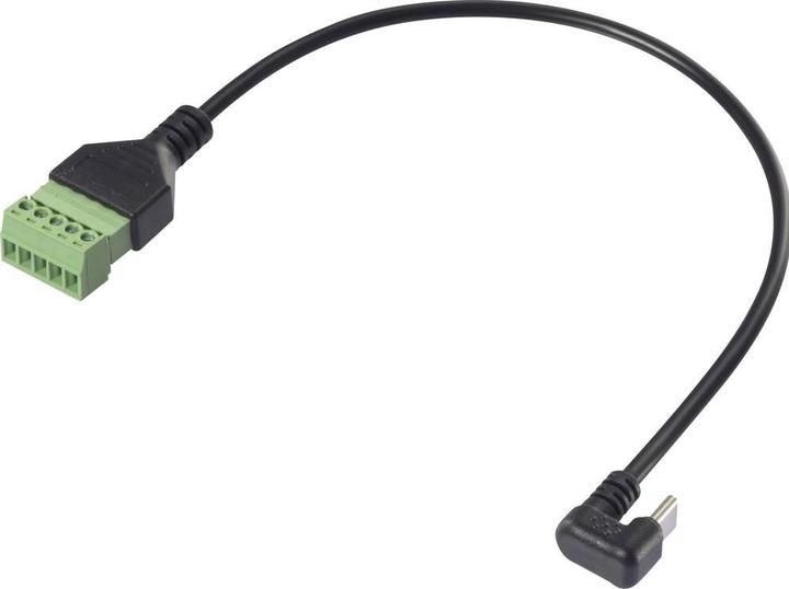 Actual product image Renkforce USB-C Adapterkabel - USB-C-Winkelstecker 180° auf 5-pol. Steckverbinder mit Schraubklemmen (0.30 m, 60 W)