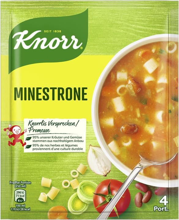 Actual product image Knorr Minestrone soup bag, soup classic from Italy with vegetables & fine beans, ready meal