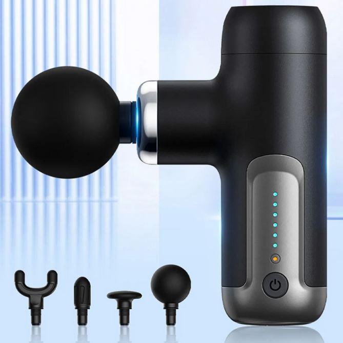 Actual product image PhoneLook Mini Massage Gun BLD-307 6 niveaux de vibration & 4 embouts inclusus