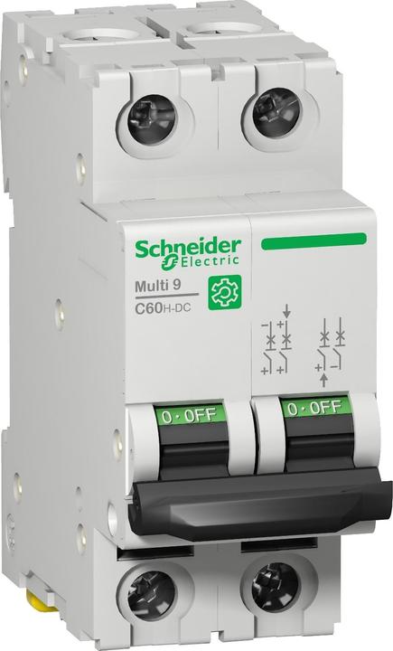 Image du produit Schneider Electric M9U11206 M9 C60H-DC 2P 6A B 500V-DC Interrupteur LS
