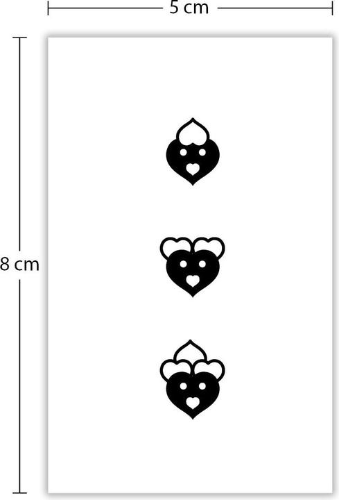 Produktbild minink Temporäres Tattoo: Moderne Herzen mit Kontur