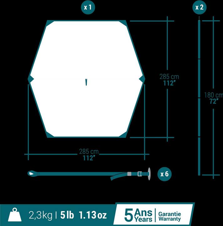 Immagine prodotto Quechua Fresh (Tarp, 2.28 kg, 4 persone)