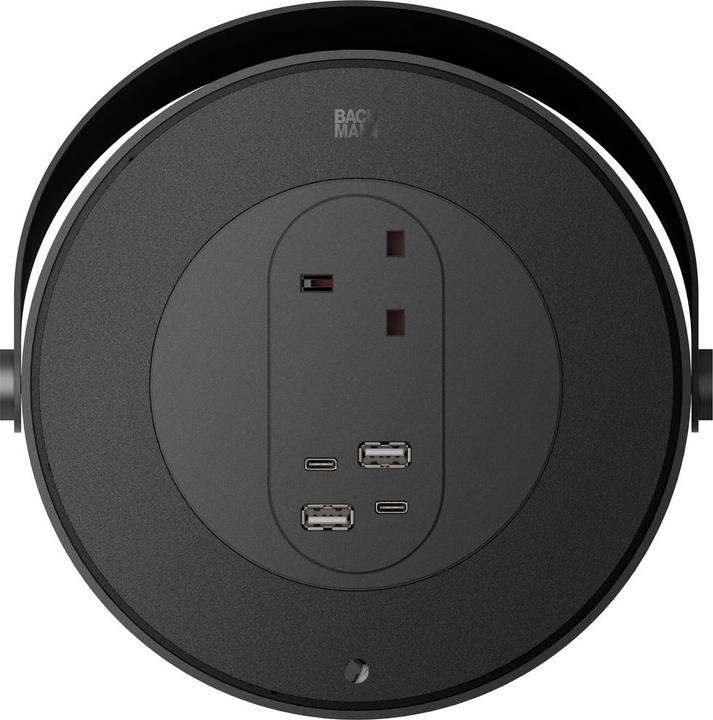 Actual product image Bachmann MOV:E 1xUK 2xUSB A/C black (1 x, USB-A, USB-C, 1.50 m)
