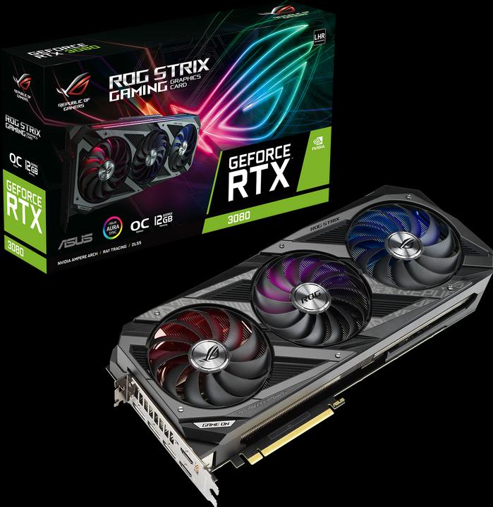 Produktbild ASUS ROG-STRIX-RTX3080-O12G-GAMING,HDMI,DP,Aktiv (12 GB)
