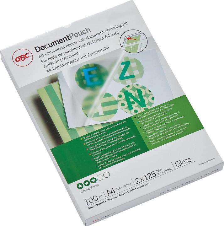 Immagine prodotto GBC Foglio di laminazione (A4, 100 Pezzo/i, 125 µm)