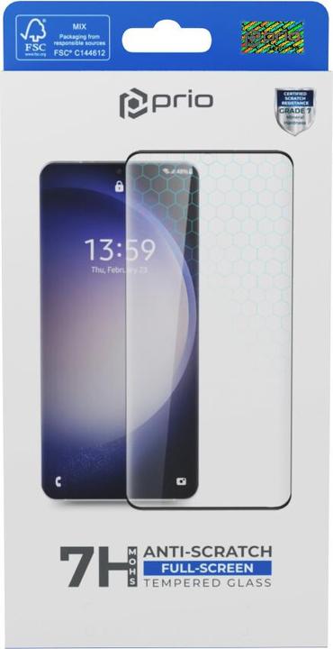 Produktbild prio 3D Anti-Scratch Panzerglas für Samsung S24 schwarz (1 Stück, Samsung Galaxy S24)