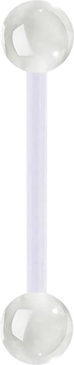 Immagine prodotto Star Piercing Banana trasparente con due palline "Glow" bianche (Bioflex, Acrilico, senza ottone)