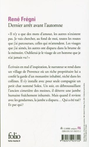 Image du produit Dernier arrêt avant l'automne (Français, Frégni René, 2021)
