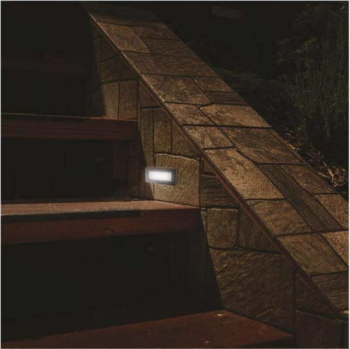 Produktbild Emos LED Treppenlicht – Einbauleuchte 123×53 1,5W neut.weiss IP65 (65 lm)