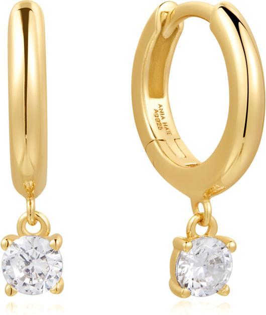 Ania Haie Gold Drop Solitaire Huggies Ohrringe (925er Silber)