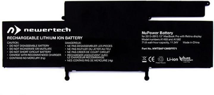 Newertech NuPower 71 Wh Batterie für MacBook Pro 13" Retina