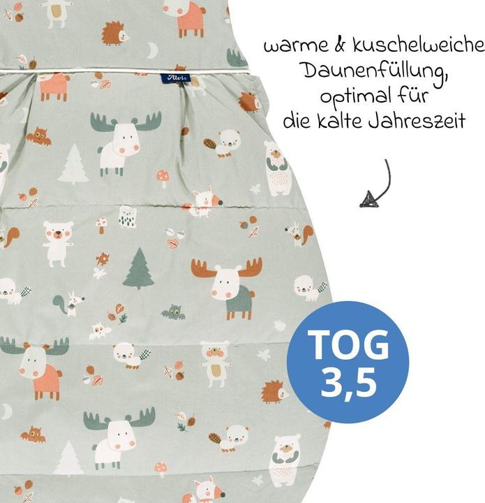 Produktbild Alvi Schlafsäcke Daunen-Schlafsack - Baby Forest - Gr. 90 (90 cm, 3.5 TOG, Winter)