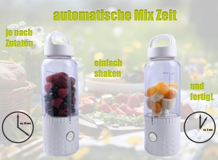 Actual product image Vitaliano portable smoothie maker to go, 500ml, interchangeable bottle, USB, dishwasher safe, lightweight (75 W)