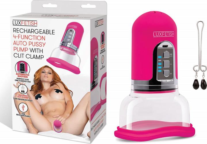 Produktbild Lux Fetish Rechargeable 4-function Auto Pussy Pump With Clit Clamp
