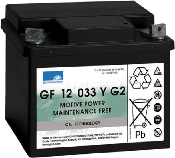Actual product image Exide Dryfit GF 12 033 Y G2 lead battery with M6 screw connection 12V, 32500mAh (12 V, 32.50 Ah)
