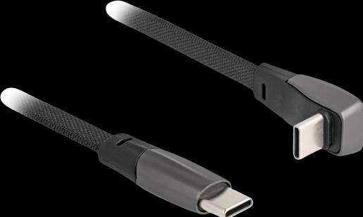 Produktbild Delock USB 2.0 Flachbandkabel USB Type-C Stecker zu USB Type (1 m, USB 2.0, 60 W)