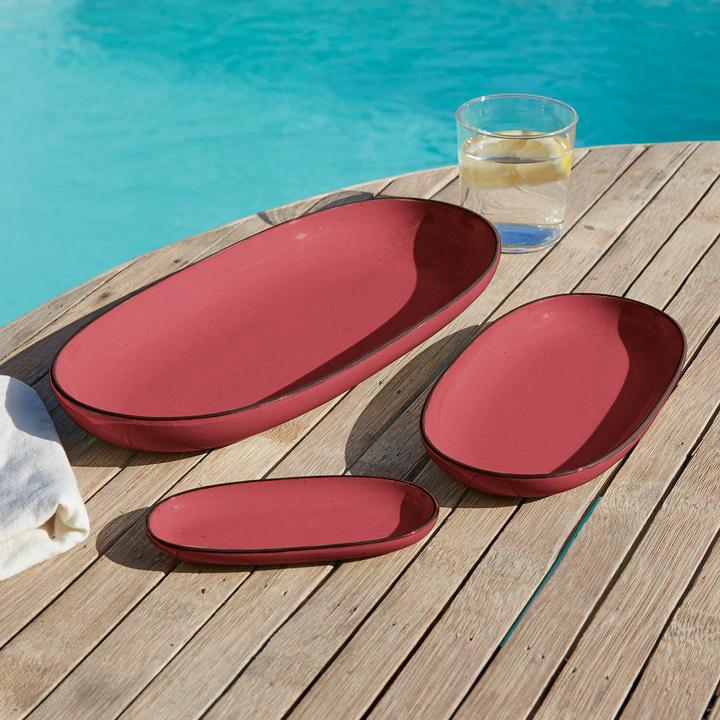 Image du produit Loberon Set de 3 plats de service Biarré rouge