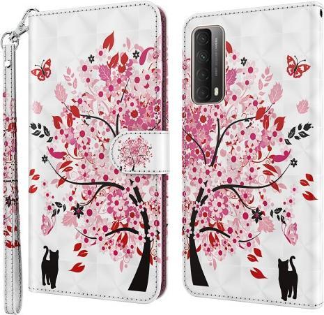 Produktbild Cover-Discount Huawei P smart 2021 - Etui Glitzer Effekt Baum rosa (Huawei P Smart (2021))