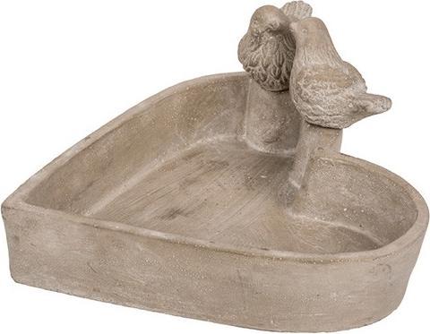 Produktbild Bekos Vogeltränke / Vogelfutterschale Herz aus Zement 3-teilig