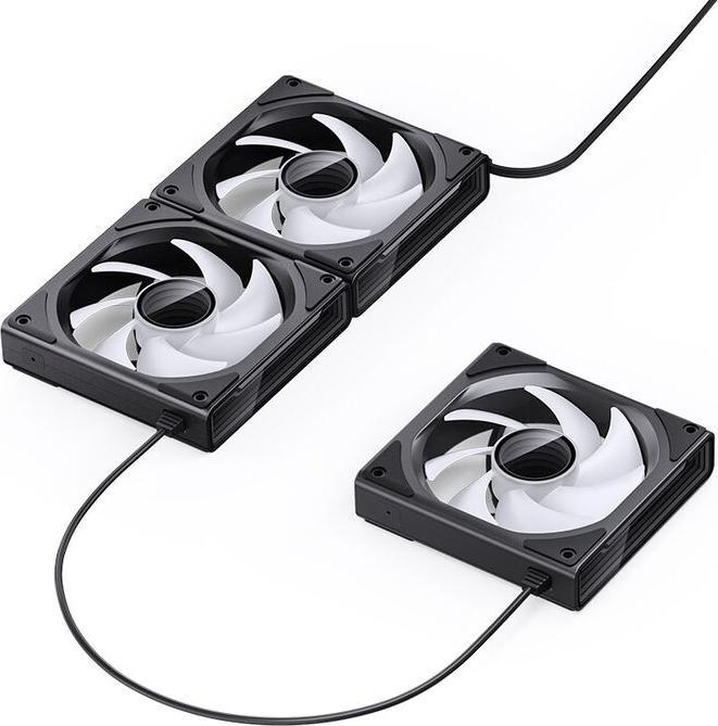 Actual product image Jonsbo ZK-120B 3in1 fan - A-RGB, black (120 mm, 3 x)