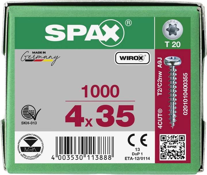 Actual product image Spax Chipboard screws PH T20 4,0x35 mm (1000 Screws per piece)