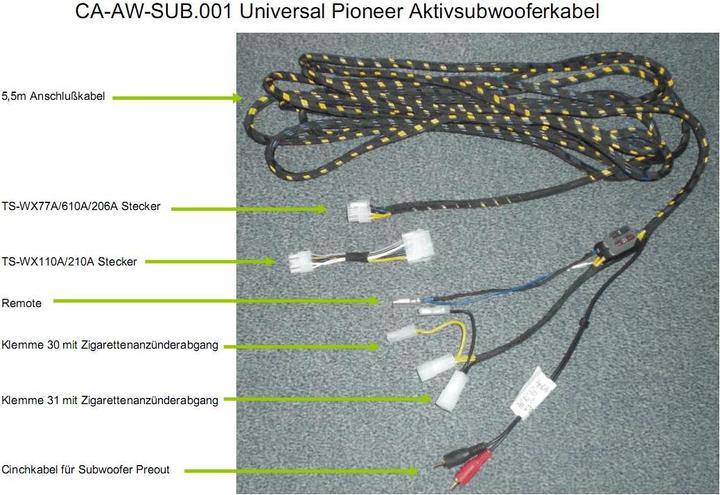 Actual product image Pioneer CA-AW-SUB.001 Subwoofer cable