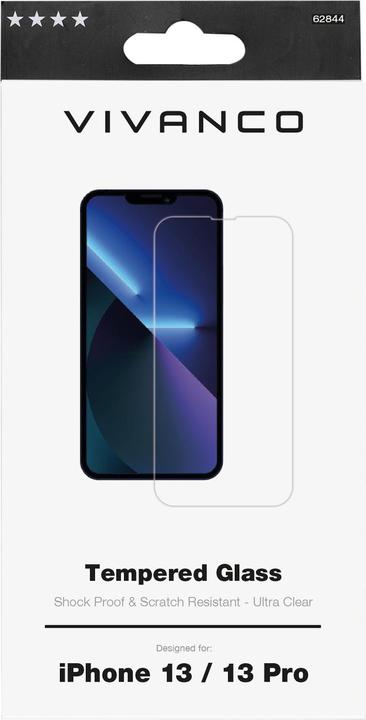 Produktbild Vivanco Displayschutzglas (1 Stück, Apple iPhone 13, Apple iPhone 13 Pro)