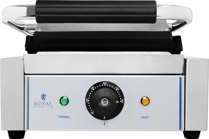 Produktbild Royal Catering Kontaktgrill glatt 1.800 W Gastro Panini Toaster Elektro Grillplatte Edelstahl