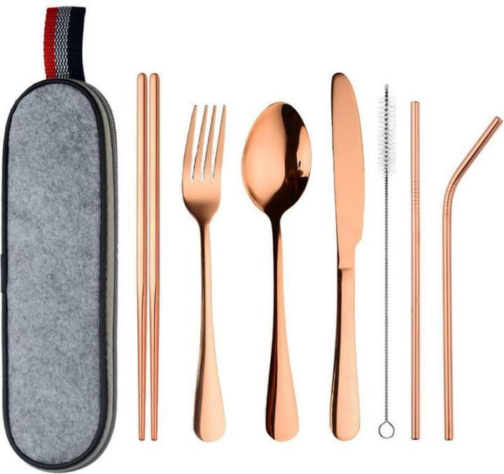 Actual product image JTI Travel cutlery, 8-piece - rose gold (1 Piece, Cutlery set)