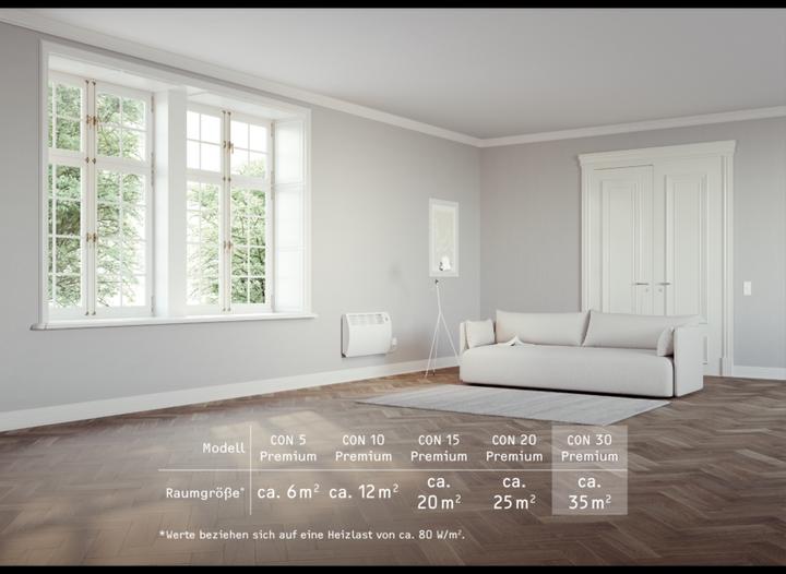 Actual product image Stiebel Eltron CON 30 Premium, 3.0 kW wall convector for approx. 35 m², VDE tested (3000 W)