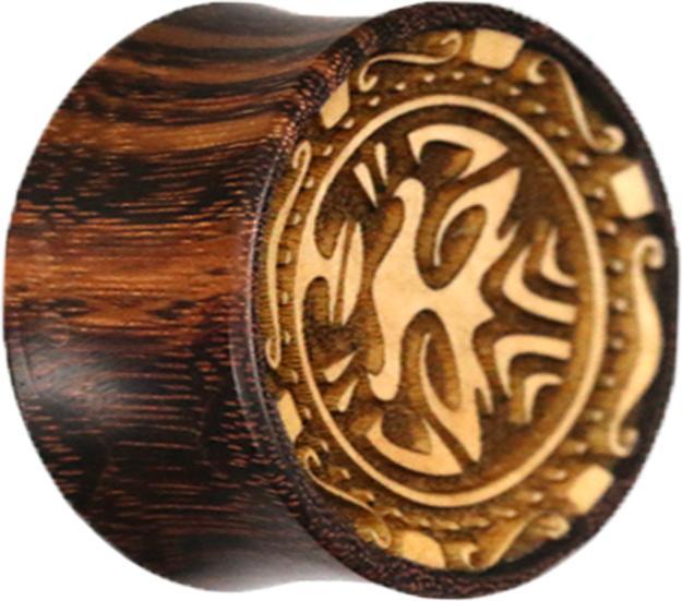 Star Piercing Flared Plug Stammes Maske aus Tamarind Holz (ohne Messing, Organisch)